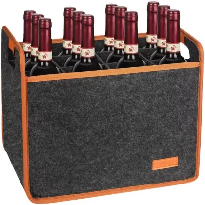 Insulation thickened reusable 12 bottle wine tote bag