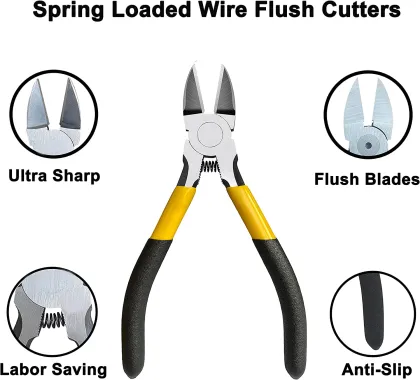 Yuhang 5 Inch Wire Cutters Flush Diagonal Cutting Pliers