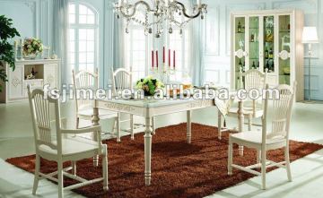 Modern marble top white dining table