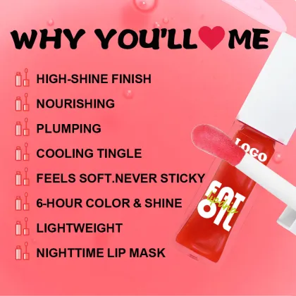 OCHAIN Waterproof Custom Logo Vegan Lip Gloss & Glow Oil