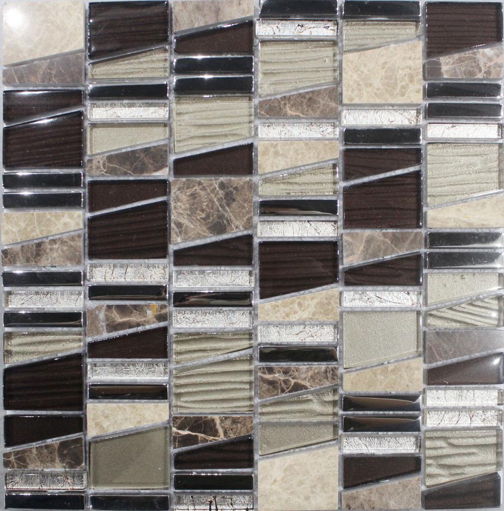 Brown Cold Spray Glass Marble Mixed Mosaic