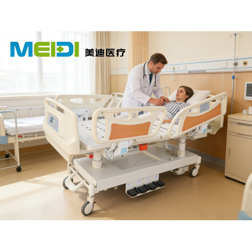 Customizable Three-Column Electric Lift Hospital Bed, High-End Minimalist Style
