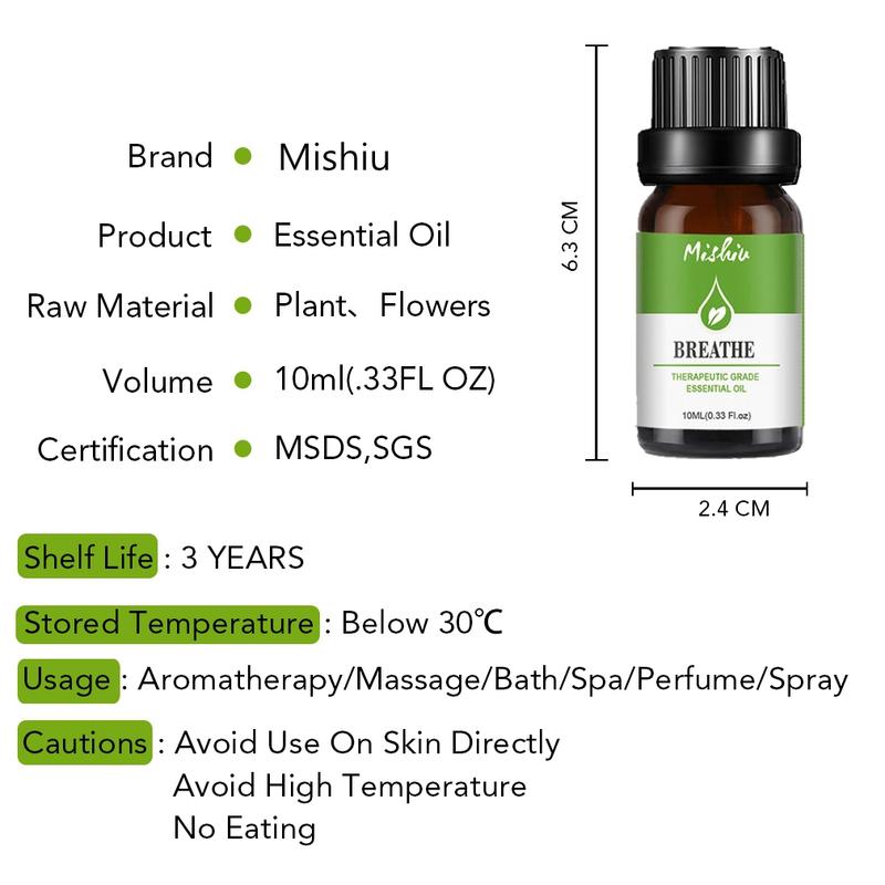 Mishiu 100% Pure Essential Oil For Aromatherapy Sandalwood Vanilla Myrrh Frankincense Cypress Clove Vetiver Massage Oil 10ML