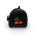 Custom embroidery fruit PU coin purse