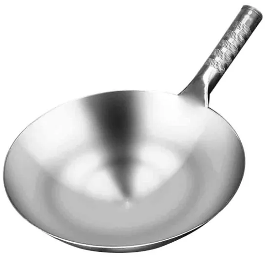 Stainless Steel Wok 1.8mm Thick High Quality Chinese wok, non-coated non-stick wok kitchen gas stove cooking pot