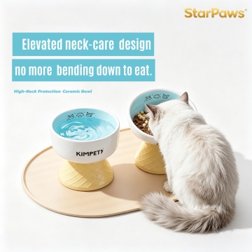 Ergonomic Wide Mouth Ceramic Pet Bowl