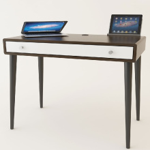 Escritorio de computadora de madera sólida con un gabinete