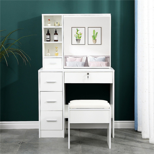 White Dressing Table with Mirror Wooden White Dressing Table with Sliding Mirror Manufactory