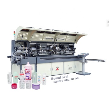2, 3, 4 Color Servo Driven Automatic Bottle Jar Screen Printer with LED UV System