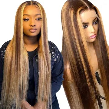 Brazilian virgin cuticle aligned hair vendors per Plucked ombre Highlight 150% Transparent HD Lace closure 4x4 human hair Wigs