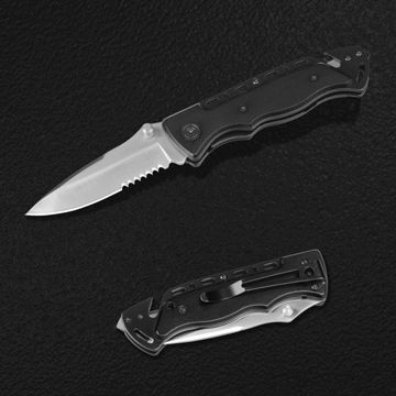 Survival Knife with Window Breaker and Belt Cutter, Overall Length of 201mmNew