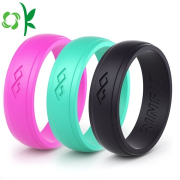 High-grade Silicone Wedding Ring Custom Debossed Finger Ring