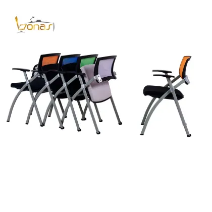 Modern Folding Library Chair with Wheels - BNS-3216WB