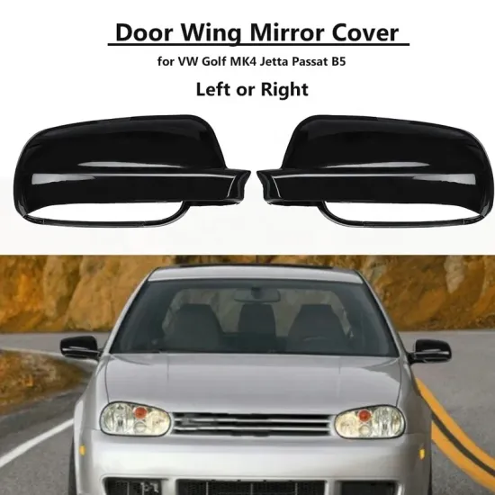 Glossy Black Wing Side Mirror Cover Housing for Volkswagen Golf 4 MK4 Bora 1998-2004