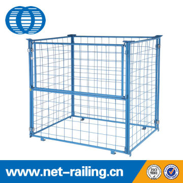 Folding stackable metal steel wire mesh pallet cage for sale                        
                                                Quality Choice