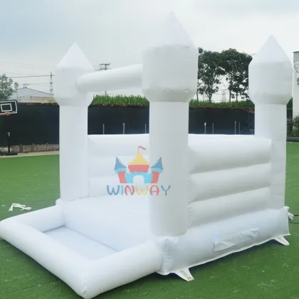 White Inflatable Bouncy Castle - Affordable Jumping Castle for Weddings