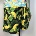 Men Hawaii Banana Pattern Print Beach Shorts