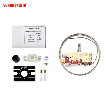 Sunchonglic Freezer Spare Parts: Refrigerator Thermostat with 2 Pin K50-P1125 Boxed Probe, 1.2 meters