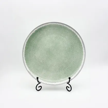 Crackle glazed ceramic dinnerware Green Ceramic Tableware