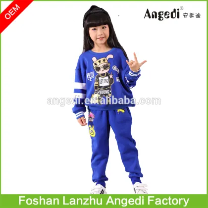 Bulk buy wholesale kids clothing embroirdering and printing girls clothing sets