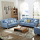 Fabric Cushion Sleeper Lounge Sectional Sofa Set