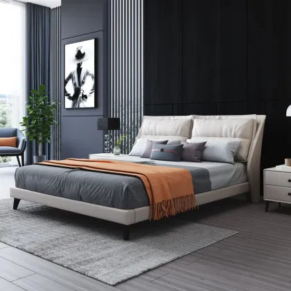 Hot Sale Full Size Modern Leather Bed - OEM & ODM Accepted
