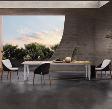 Customized Wood Long Table and Chair Set for Outdoor