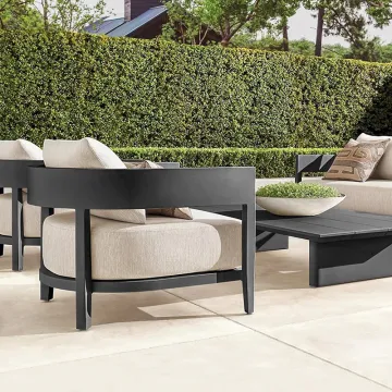 L-Shape Outdoor Aluminum Garden Sofa Set for Patio Furniture