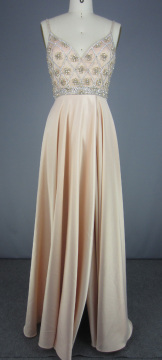 Sexy V neck Floor Length Celebrity Prom Dresses