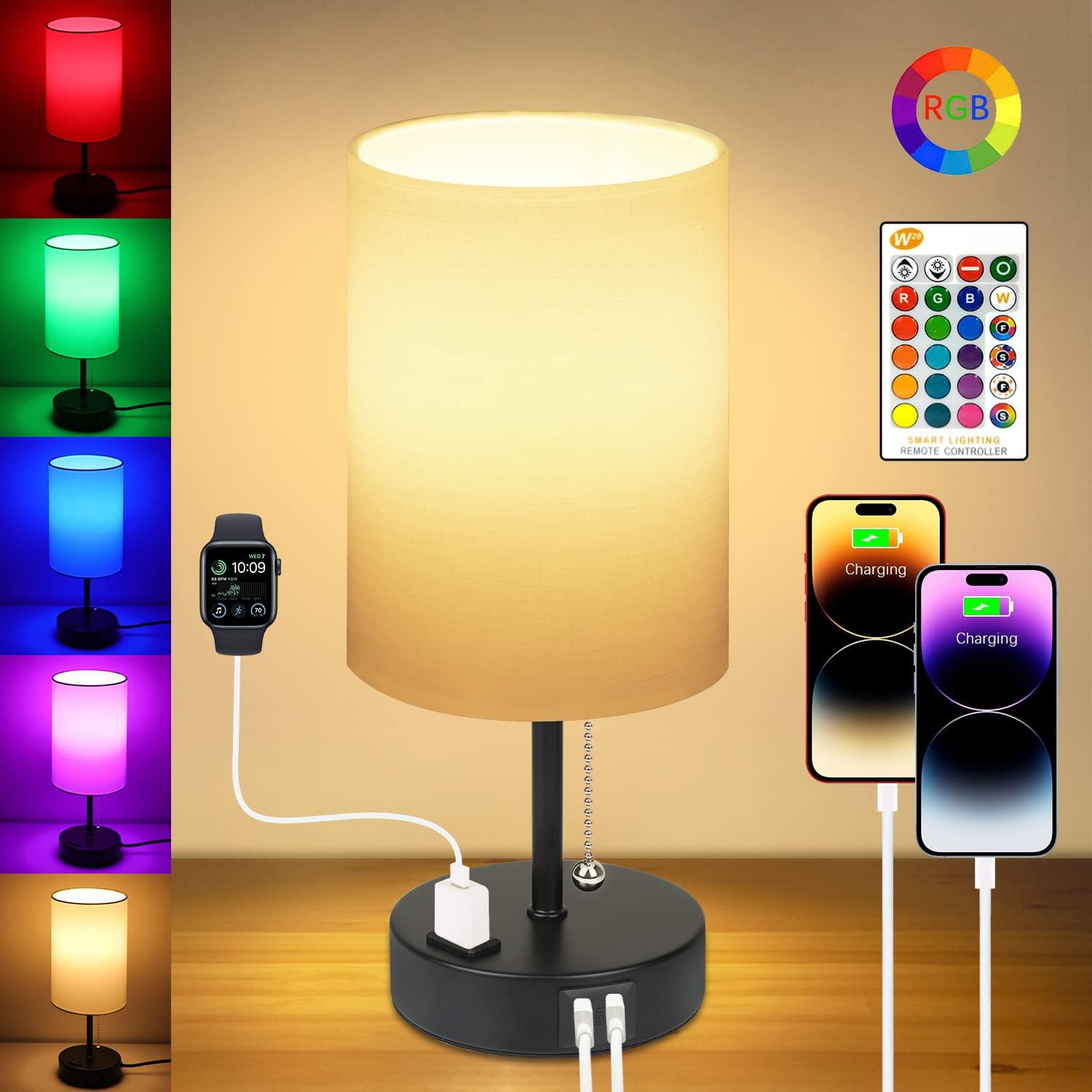 RGBW LED bulb table lamp