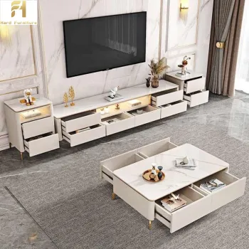 Modern Luxury Wall TV Cabinet: Marble TV Showcase Stand