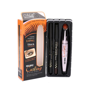 New Arrival MENOW 1PC Natural Curler Thick Makeup Mascara+2pc Double Color Eyeliner Pen Makeup Set Tool Pretty High Quality