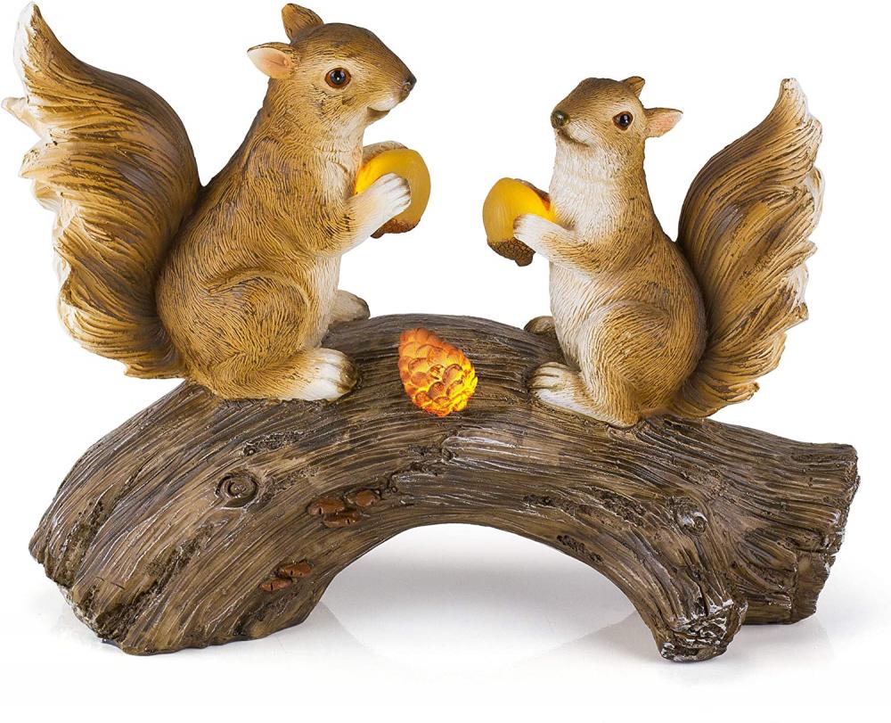 Squirrels on a Log Garden Decoration