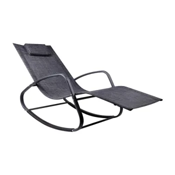Outdoor Steel Tube Frame Sling Fabric Rocking Swing Lounger