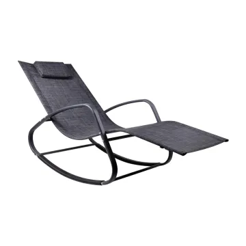 Outdoor Steel Tube Frame Sling Fabric Rocking Swing Lounger