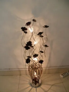 Bedside residential black flower vase table lamp