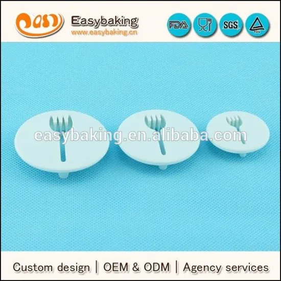 Custom fork cake decorating plastic fondant cutters