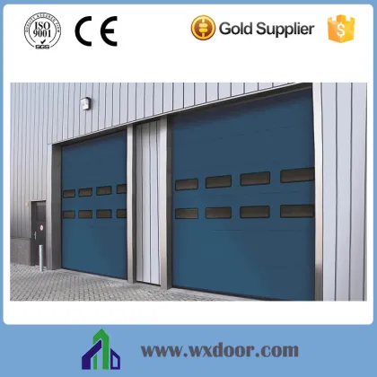 green insulated industrial sliding gate for worshop