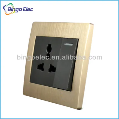 new design brushed golden wall socket