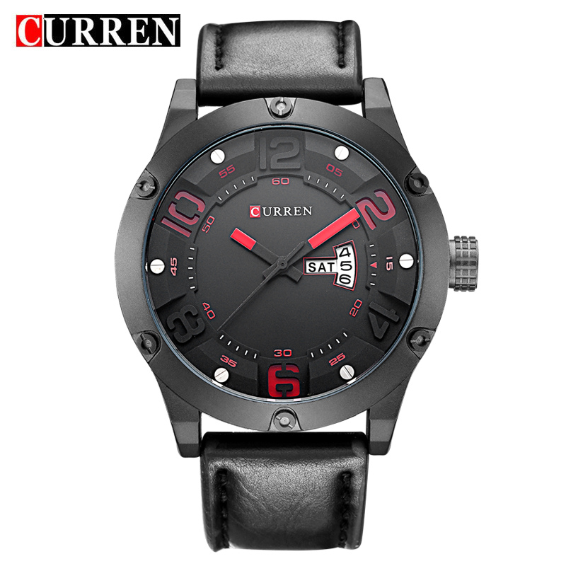 Classical Fashion Leather Waterproof Men Watches 