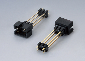 2.54mm box header, dual row, 180°, add 2 pin header plastic on the pin.