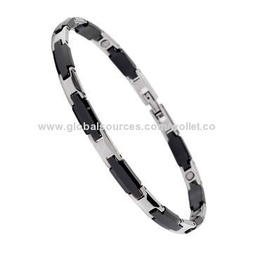 Wholesale Therapy Bracelet, Made of Ceramic and 316L Stainless Steel, Good for Health