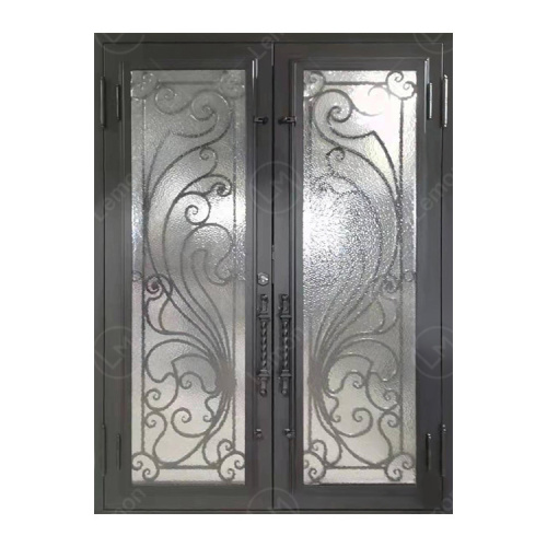 French Wrought Iron Door Security Entrance Double Doors