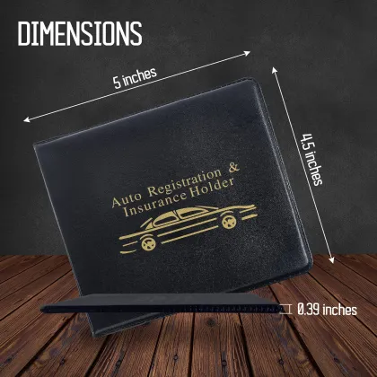 Custom Logo Design Waterproof PU Leather Car Registration and Insurance Holder