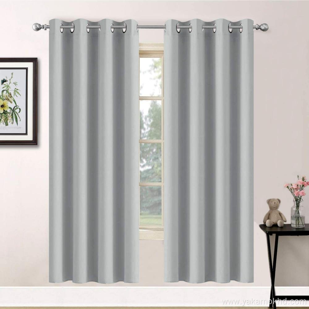 Light Grey Blackout Curtains 63 Inch Long