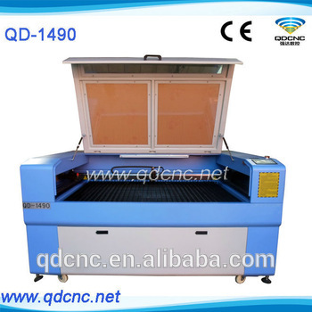 chinese big size fabric co2 laser cutting machiner/advertising laser cutting machines price QD-1490 skype:qdcnc09