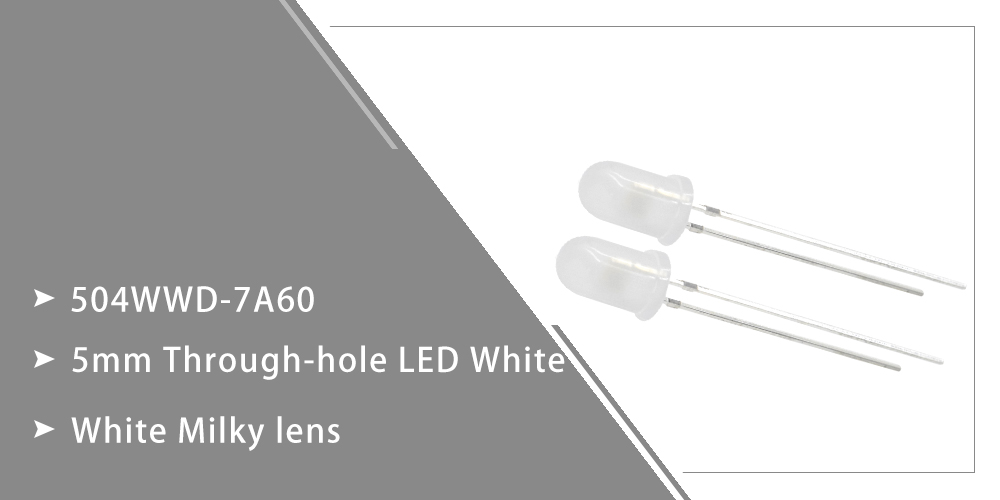 504WWD-7A60 white diffused 5mm led cool white