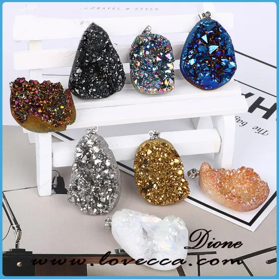 Precious Genuine Natural Agate Drusy Pendant Charm Druzy Stones Wholesale