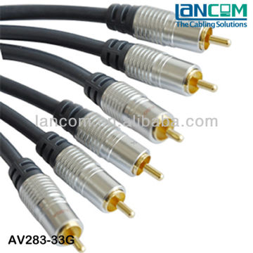 Low Price High Quality 3RCA Cable,M/M,Gold Plated