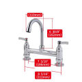 Commercial Kitchen Dual Handle 3 Way Kitchen Faucet